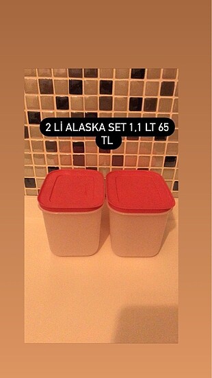 Tupperware Alaska 2 Li set 1.1 litre