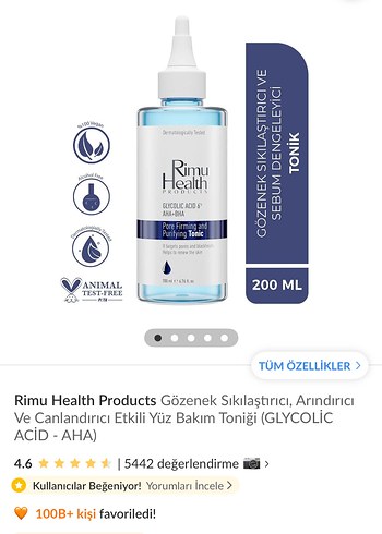 Rimu Health Gözenek Sıkılaştırıcı Yüz Toniği
