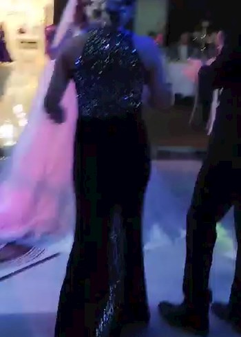 Diğer Pul payetli Siyah Uzun Abiye Elbise