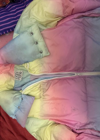 Çok Renkli Puf Mont - Görsel 2