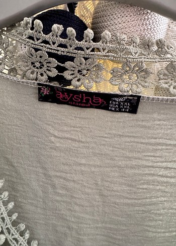 Çağala yeşiliV Yaka Dantel Detaylı Bohem Kadın Bluz - Görsel 2