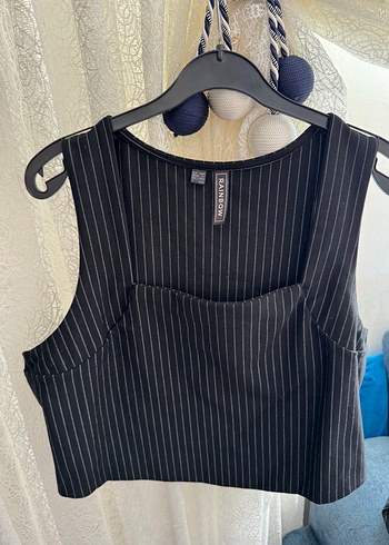 Kadın Siyah Çizgili Midi Blazer Ceket - Görsel 2