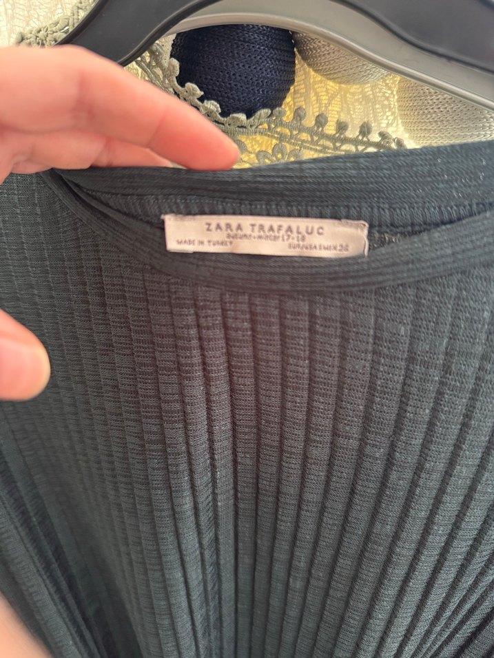 Zümrüt yeşiliKadın Piliseli Uzun Kollu Elbise - Görsel 5