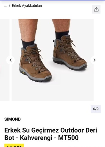 Simond Erkek Kahverengi Su Geçirmez Outdoor Bot 40.numara - Görsel 2