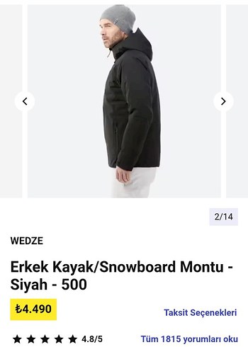 WEDZE Siyah Erkek Kayak/Snowboard Montu L.beden - Görsel 2