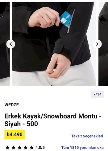 WEDZE Siyah Erkek Kayak/Snowboard Montu L.beden - Görsel 6
