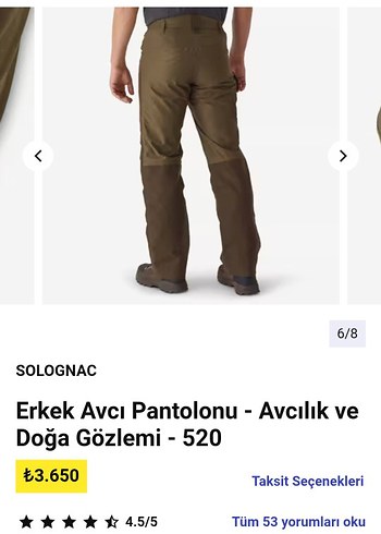 Solognac Erkek Avcı Pantolonu - Kemerli Kahverengi - Görsel 4