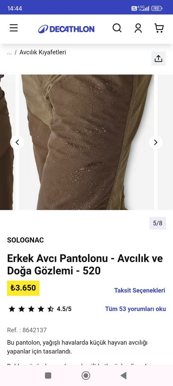 Solognac Erkek Avcı Pantolonu - Kemerli Kahverengi - Görsel 5