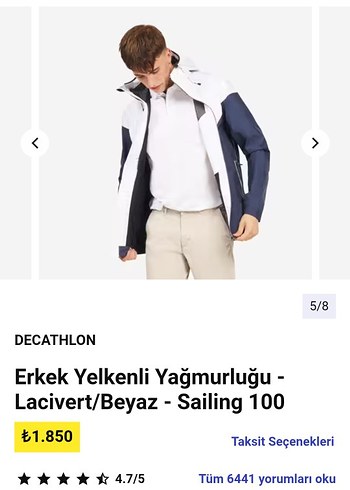 Erkek Beyaz-Lacivert Fermuarlı Spor Ceket M.beden - Görsel 9