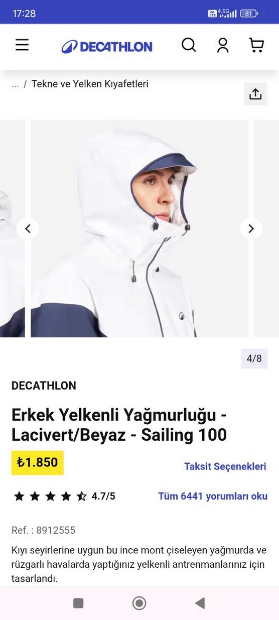 Erkek Beyaz-Lacivert Fermuarlı Spor Ceket M.beden - Görsel 3