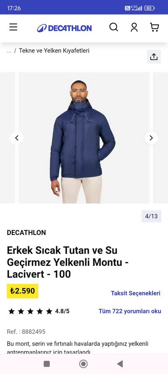 su geçirmez mont L.beden - Görsel 4