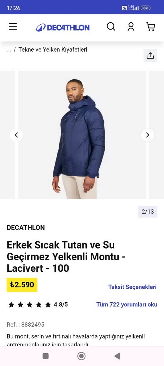 su geçirmez mont L.beden - Görsel 2