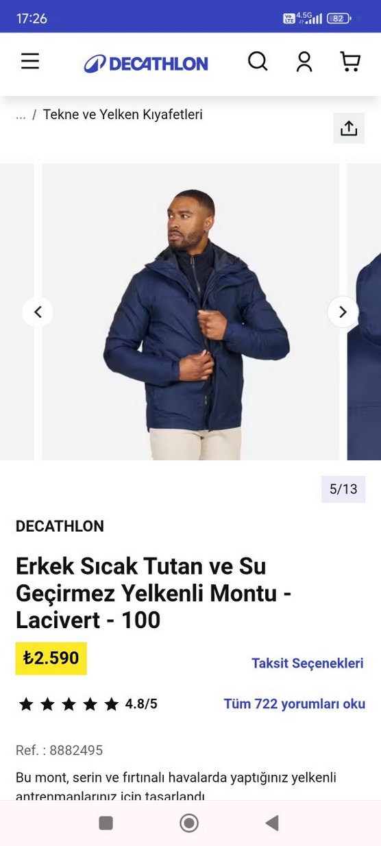 su geçirmez mont L.beden - Görsel 5