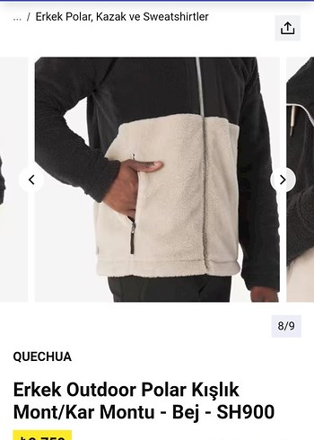 Quechua Erkek Outdoor Polar Kışlık Mont L.beden - Görsel 3