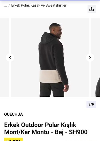 Quechua Erkek Outdoor Polar Kışlık Mont L.beden - Görsel 6