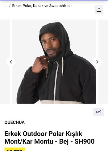 Quechua Erkek Outdoor Polar Kışlık Mont L.beden - Görsel 5