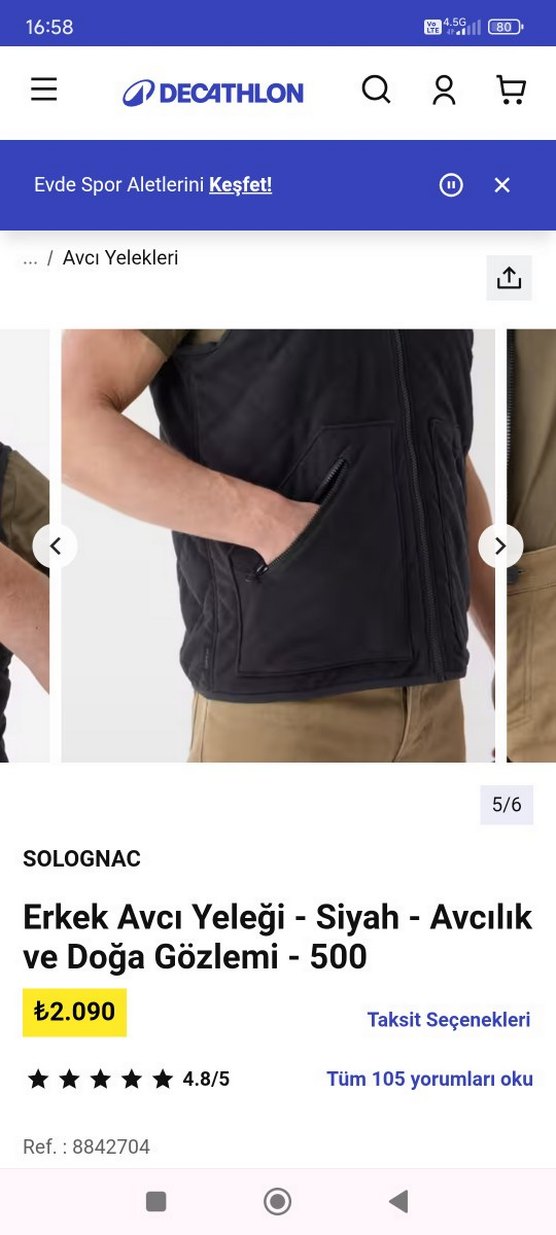 Erkek avcı yelek M.beden - Görsel 5