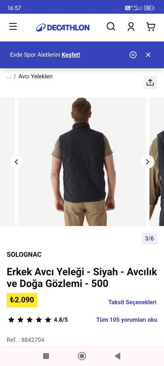 Erkek avcı yelek M.beden - Görsel 2