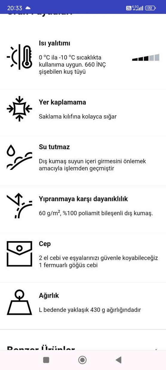 FORCLAZ Siyah Erkek Outdoor Kuş Tüyü Şişme Mont L.beden - Görsel 4