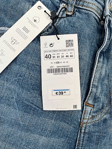 40 Beden mavi Renk zara jean