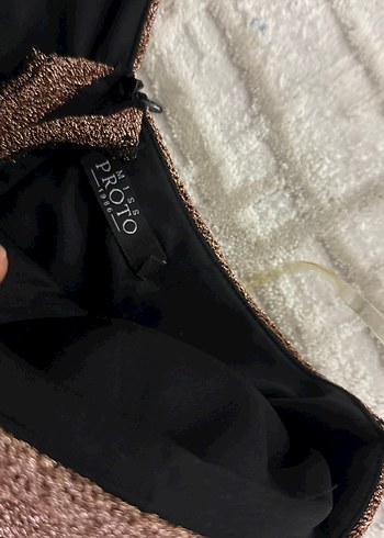 Kahverengi Drapeli Uzun Kollu Abiye Elbise - Görsel 4