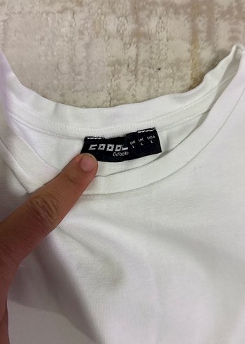 Beyaz Kısa Kollu Pamuklu Tişört - Görsel 2