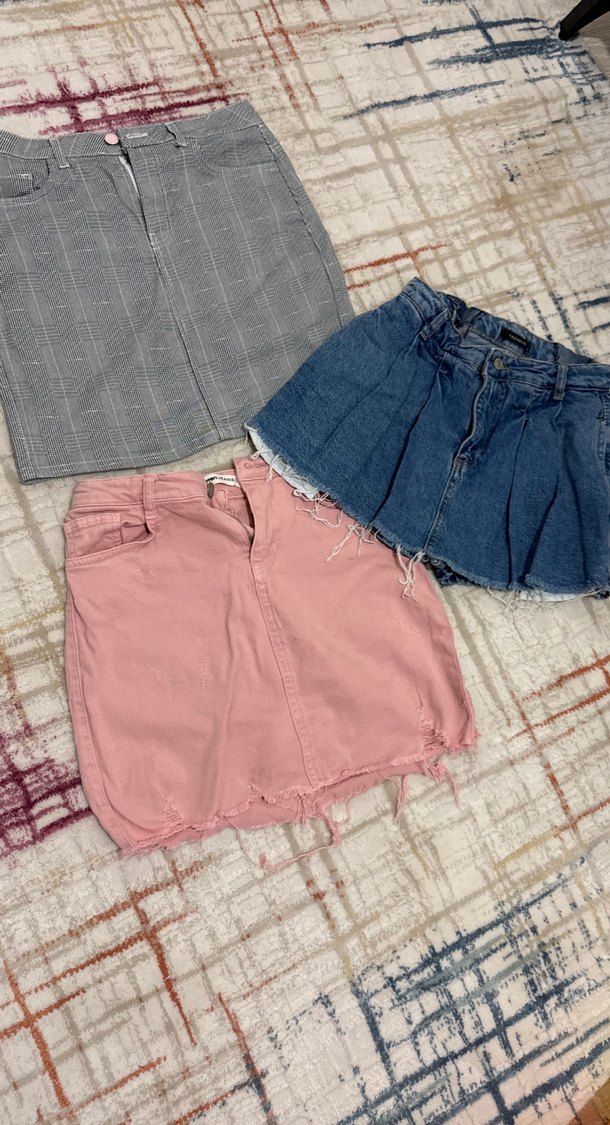 Pembe Kot Mini Etek - Görsel 2