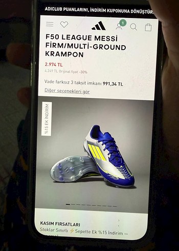 Mavi Erkek Futbol Ayakkabısı Velcro Detaylı - Görsel 2