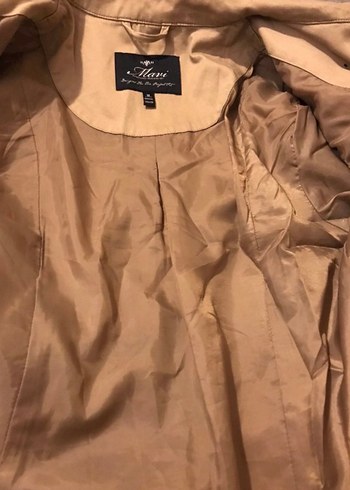 Düğmeli Bej Midi Trençkot - Görsel 3