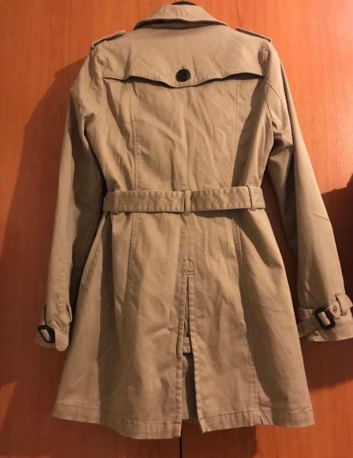 Düğmeli Bej Midi Trençkot - Görsel 2