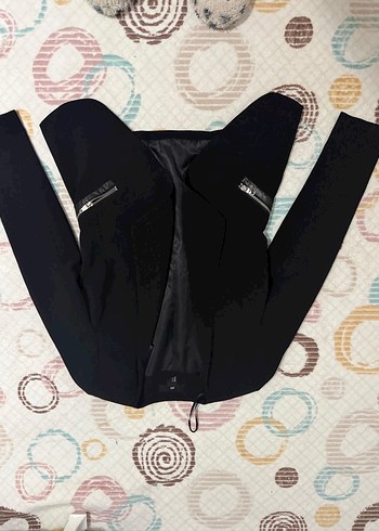 Fermuarlı Siyah Kadın Blazer Ceket - Görsel 2