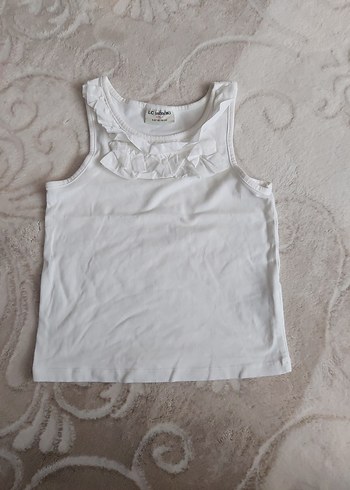 Beyaz Kız Çocuk Atlet Fırfırlı - Görsel 2