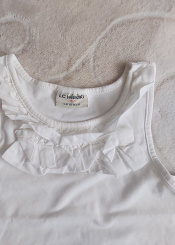 Beyaz Kız Çocuk Atlet Fırfırlı - Görsel 3