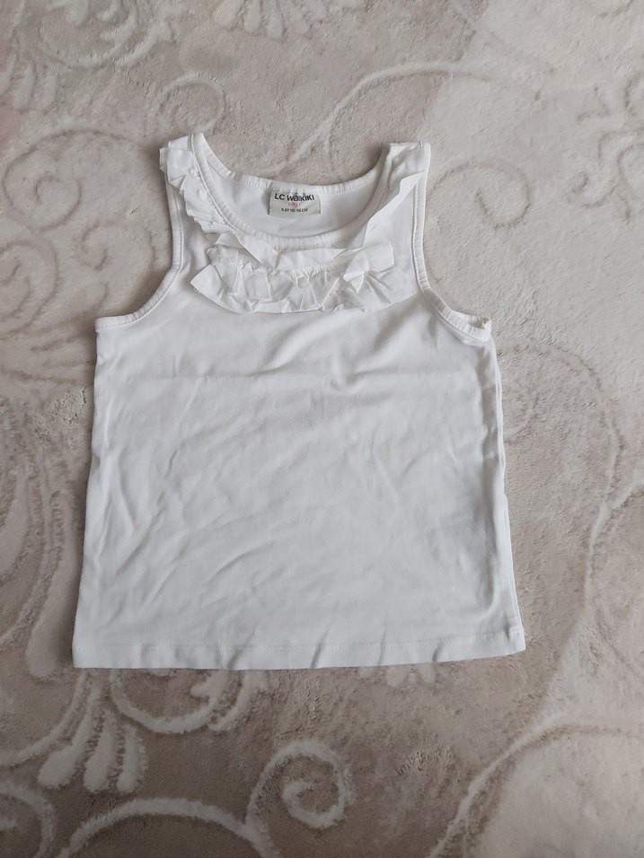 Beyaz Kız Çocuk Atlet Fırfırlı - Görsel 2