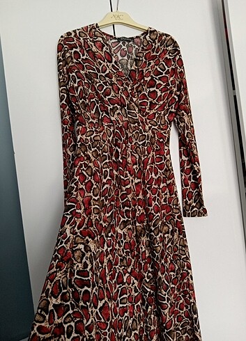 Leopar desenli elbise  - Görsel 2