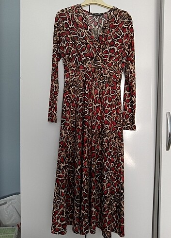 Leopar desenli elbise  - Görsel 4