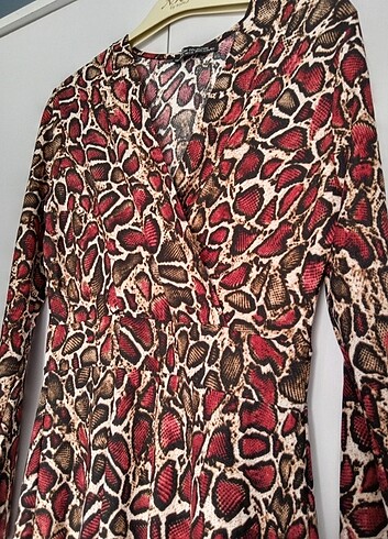 Leopar desenli elbise  - Görsel 5