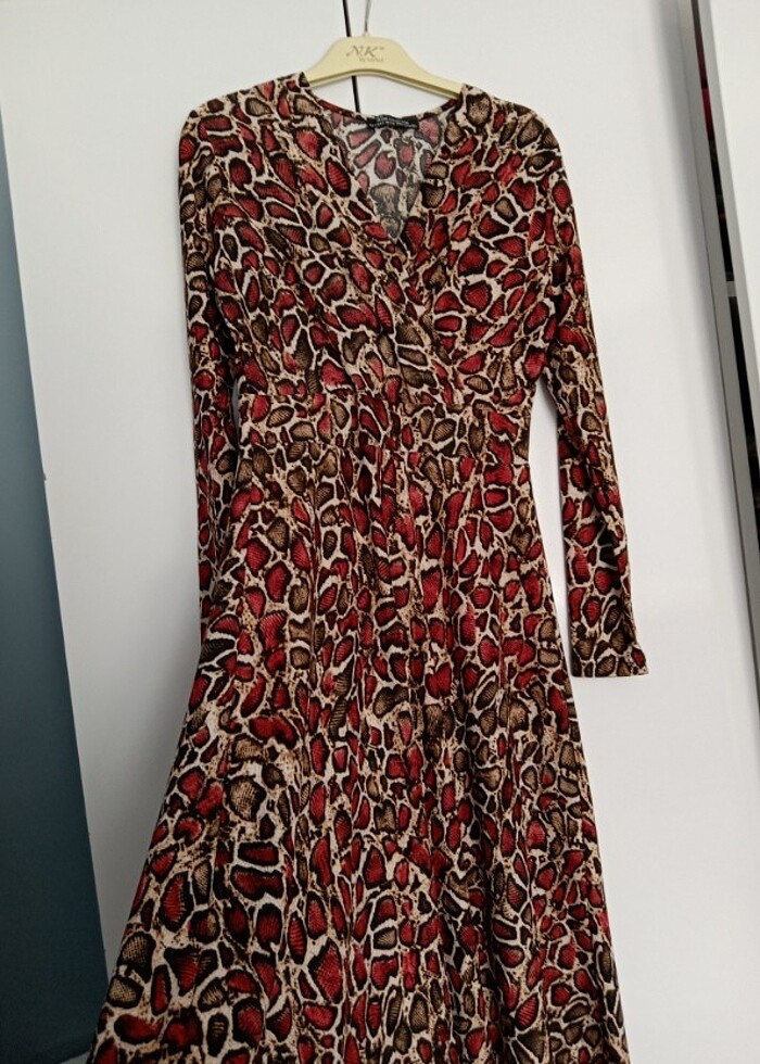 Leopar desenli elbise  - Görsel 2