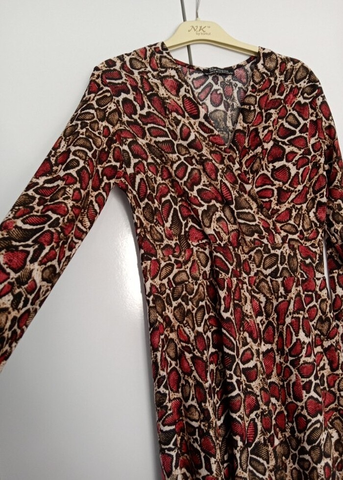 Leopar desenli elbise  - Görsel 3