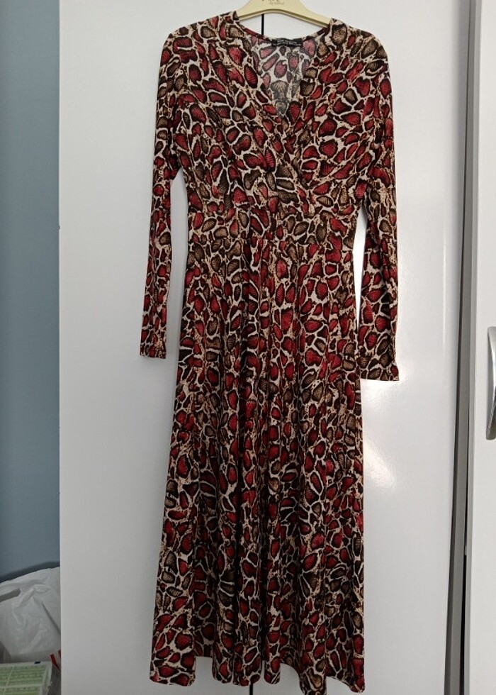 Leopar desenli elbise  - Görsel 4