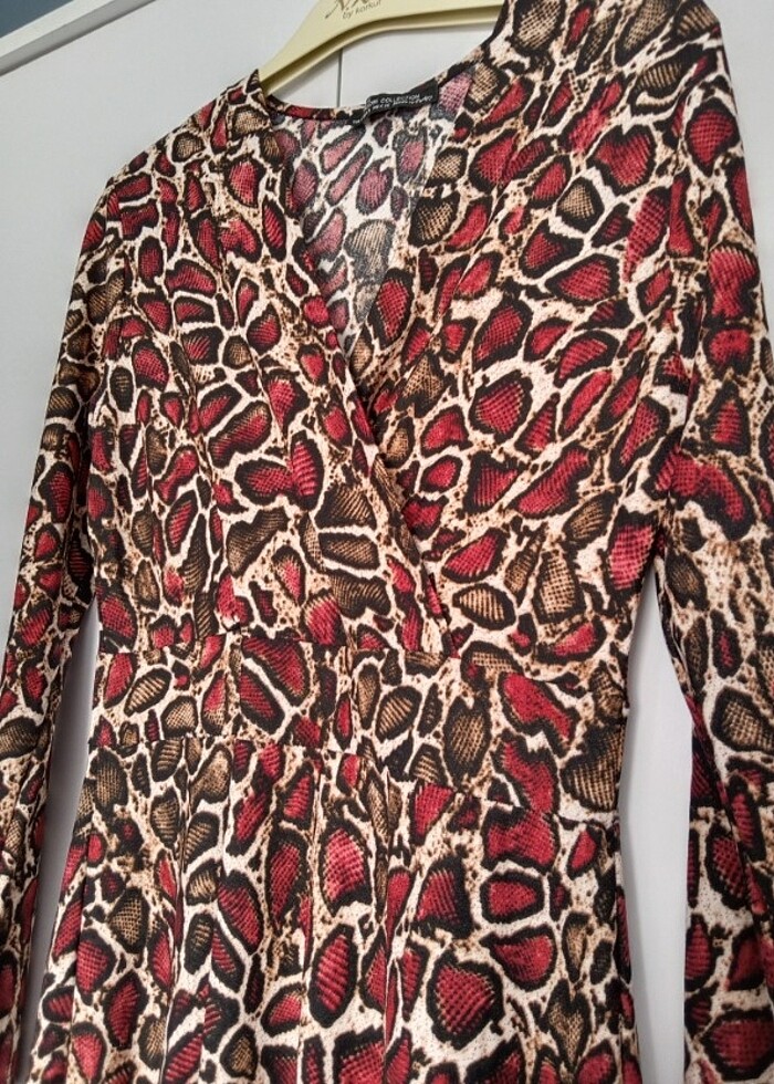 Leopar desenli elbise  - Görsel 5