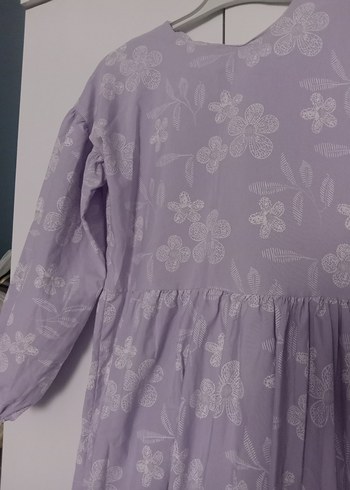 çiçekli yazlık lila elbise - Görsel 4