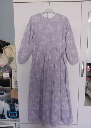 çiçekli yazlık lila elbise - Görsel 2
