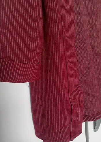 Bordo Pilili Kadın Midi Hırka - Görsel 4