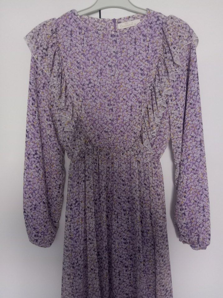 fırfırlı şifon elbise - Görsel 5