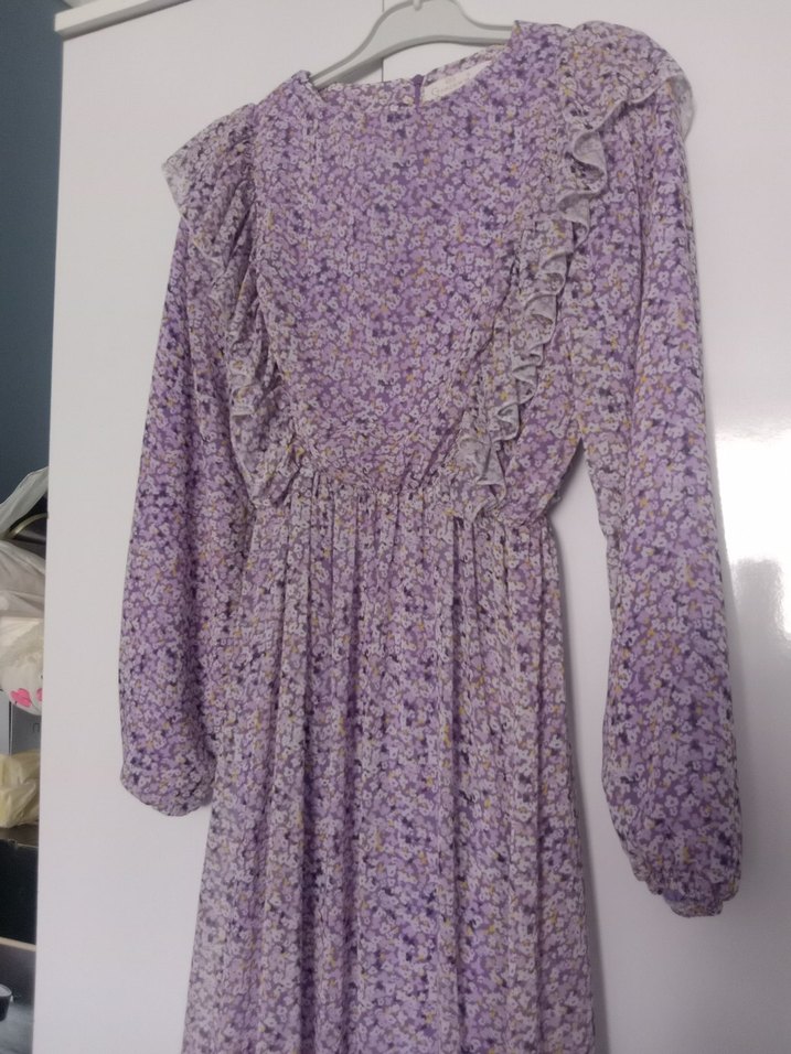 fırfırlı şifon elbise - Görsel 2