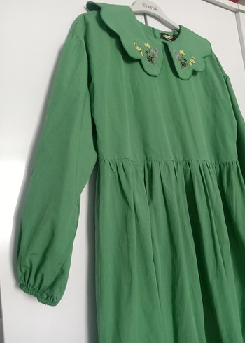 bebe yaka uzun elbise - Görsel 4