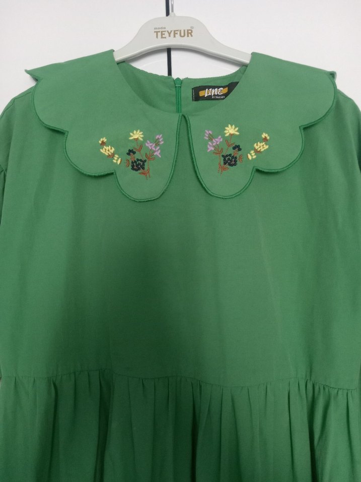 bebe yaka uzun elbise - Görsel 3