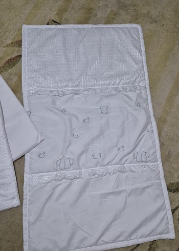 Nakışlı Beyaz  Bebek Uyku Seti - Görsel 2