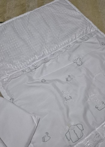 Nakışlı Beyaz  Bebek Uyku Seti - Görsel 5